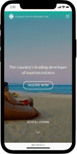 Global-Estate Resorts, Inc. (GERI) screengrab on mobile