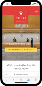 Manila Prince Hotel screengrab on mobile
